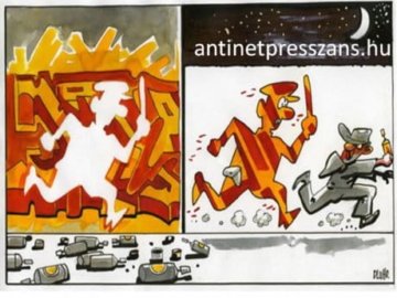 Rendőr karikatúra Dluhopolszky László