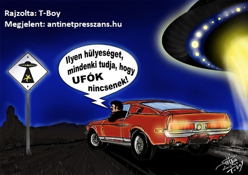 Ufó karikatúra T-Boy (Gaál Tibor),