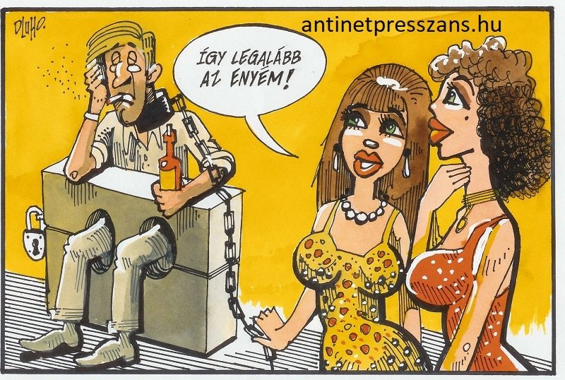 Humoros párkapcsolat karikatúra Rajzolta: Dluhopolszky László