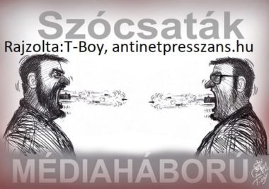 Humoros vita karikatúra Rajzolta: T-Boy (Gaál Tibor)