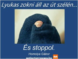 Lyukas zokni humor Homolya Gábor