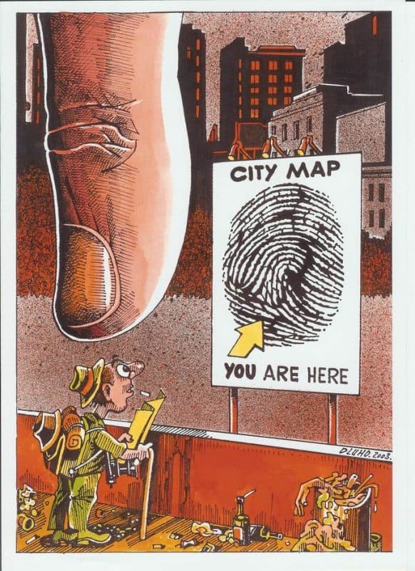 Várostérkép karikatúra